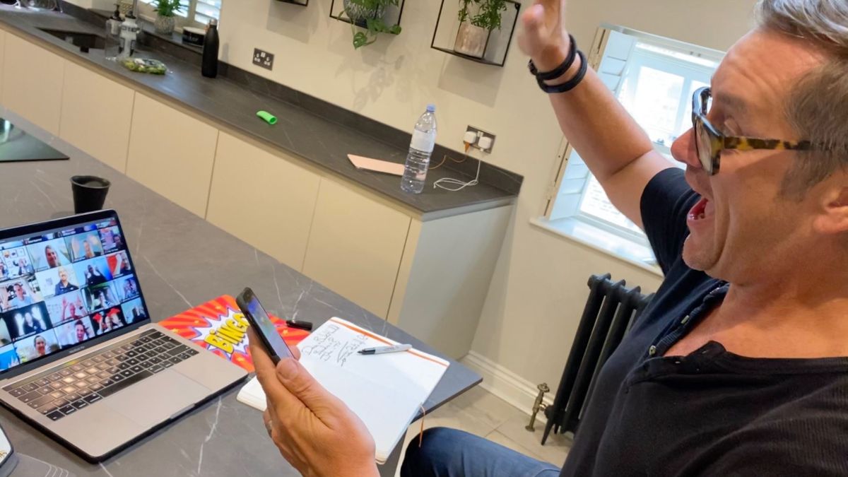 Man wins in Break Out Bingo Online Teambuilding Game from Catalyst